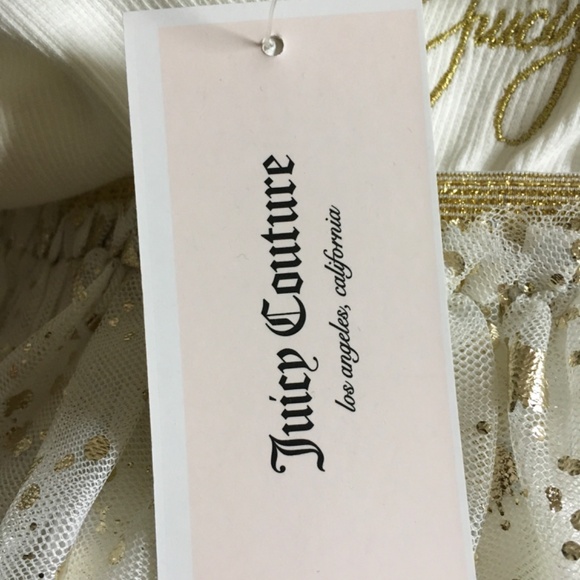 Juicy Couture Girls Knit/Gold Tulle Dress size 4T. - Picture 5 of 6